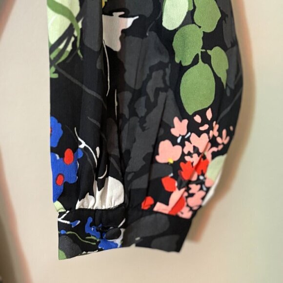 Banana Republic Off the Shoulder Floral Dress Black Women's Size S - Picture 9 of 15